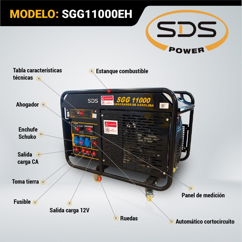 Generador Bencinero 11 KW 220V SGG11000 SDS POWER