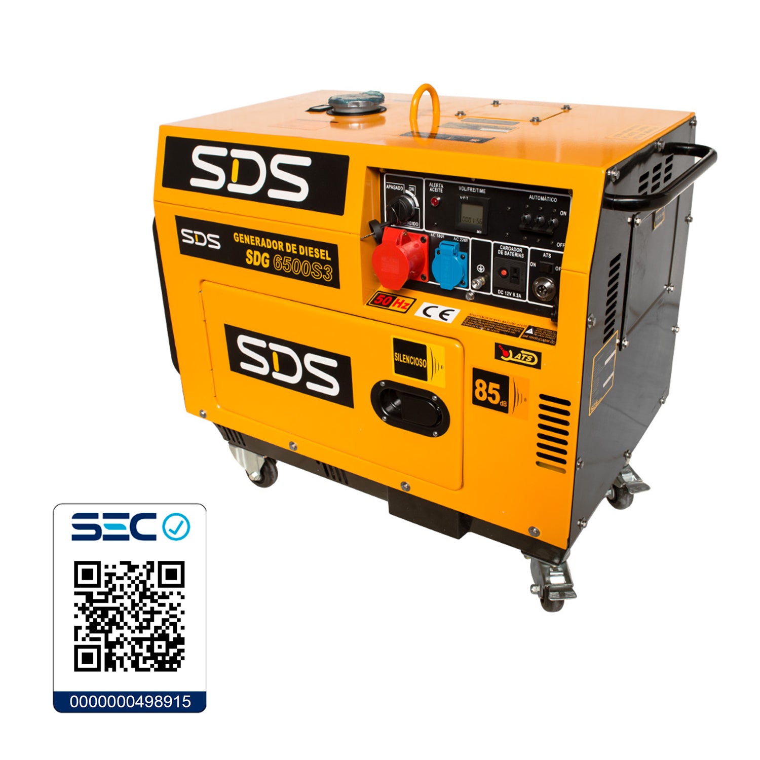 Generador Diesel 5,6KW 380 V Trifasico SDG6500S3 SDS POWER