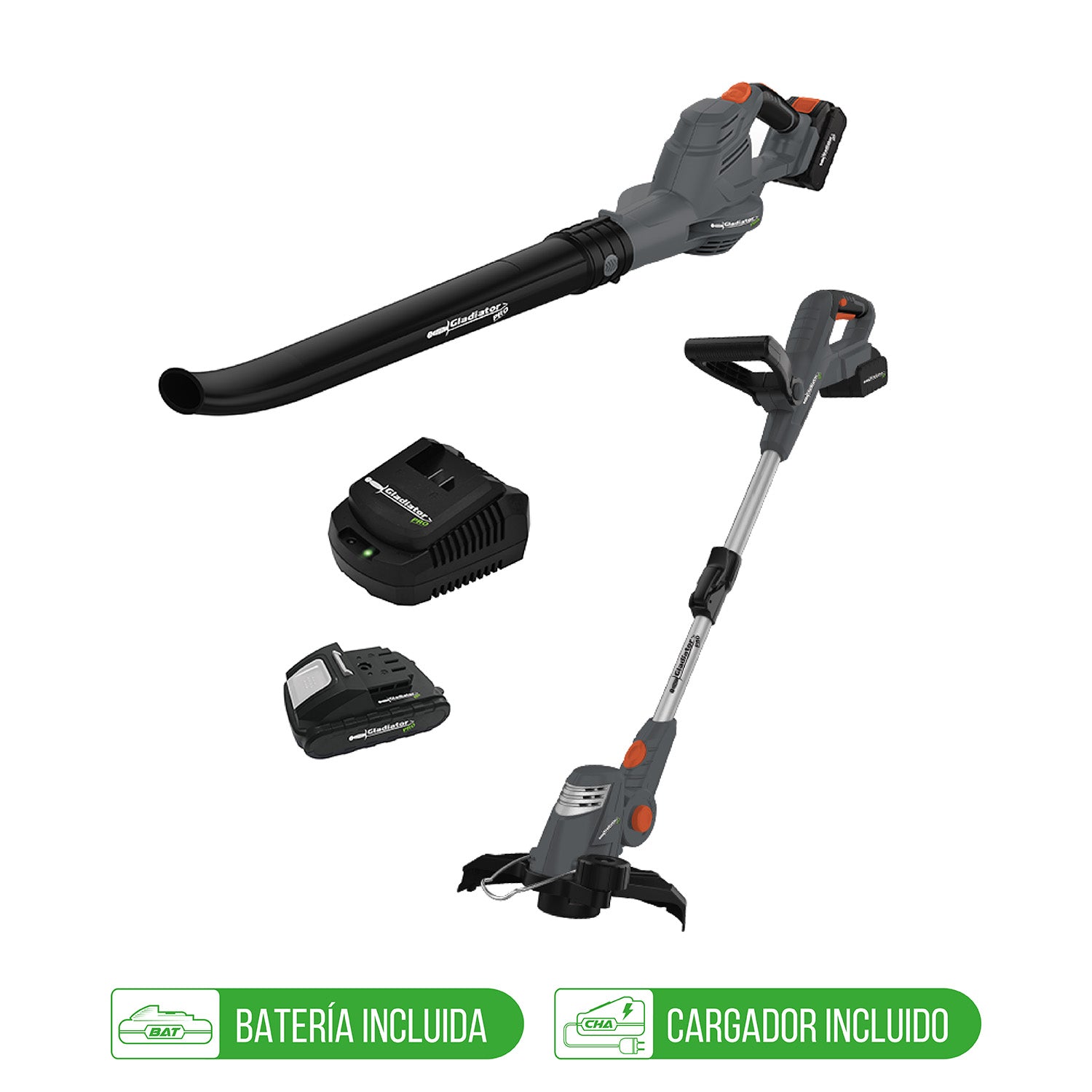 KIT Orilladora Inalámbrica 18V + Soplador Inalámbrico 18V GLADIATOR