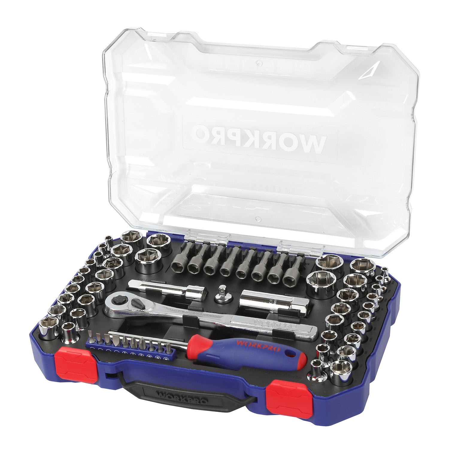 Juego de Dado 1/4'; y 3/8'; de 63 Piezas WORKPRO