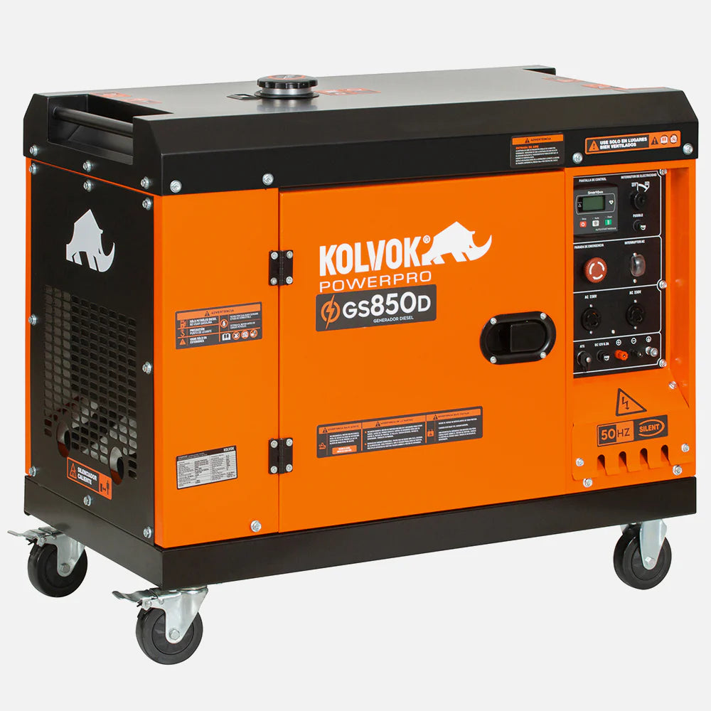 Generador Diésel Kolvok GS850D 6.5kVA Monofásico Insonorizado c/ ATS