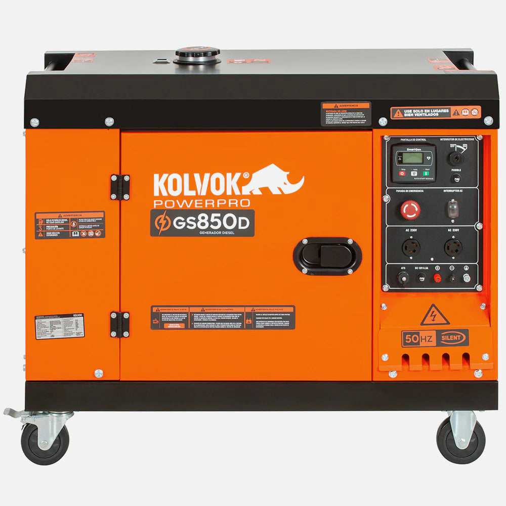 Generador Diésel Kolvok GS850D 6.5kVA Monofásico Insonorizado c/ ATS