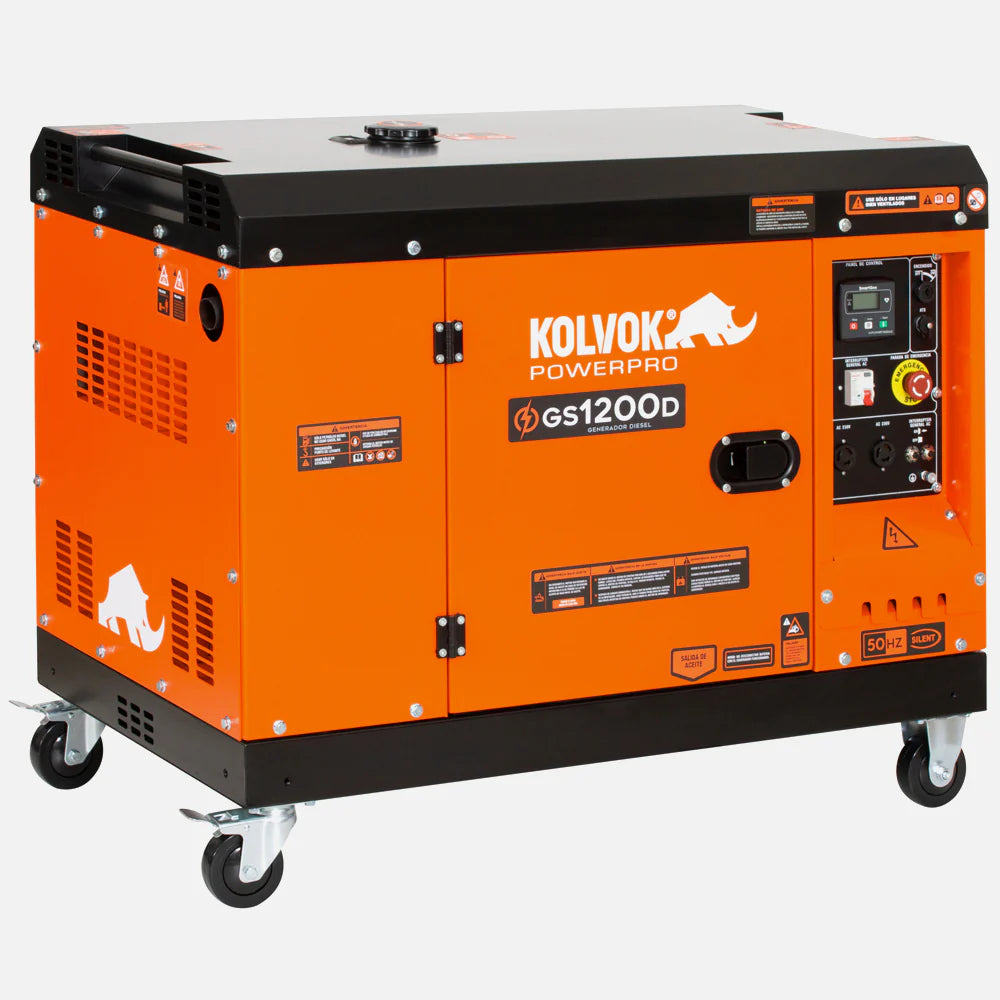 Generador Diésel Monofásico Kolvok GS1200D 12kVA Insonorizado c/ Salida ATS