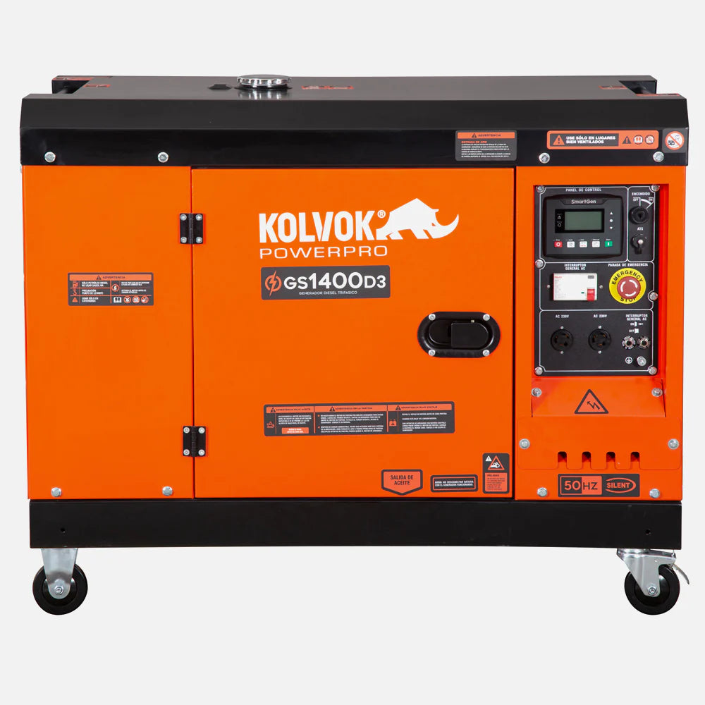 Generador Diésel Trifásico Kolvok GS1400D3 14kVA Insonorizado c/ Salida ATS