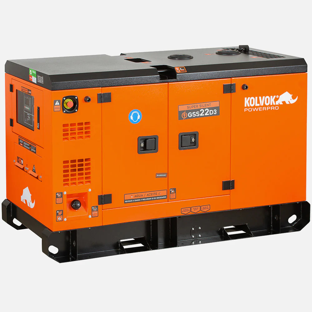 Generador Diésel Trifásico Kolvok GSS22D3 22kVA Insonorizado c/ Salida ATS