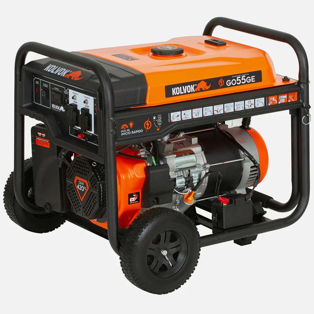 Generador Gasolina Monofásico Kolvok GO55GE 5.5kVA c/ Salida ATS