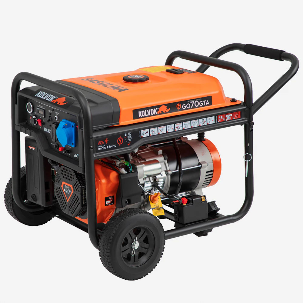 Generador Gasolina Monofásico Kolvok GO70GTA 6.5kVA c/ Salida ATS