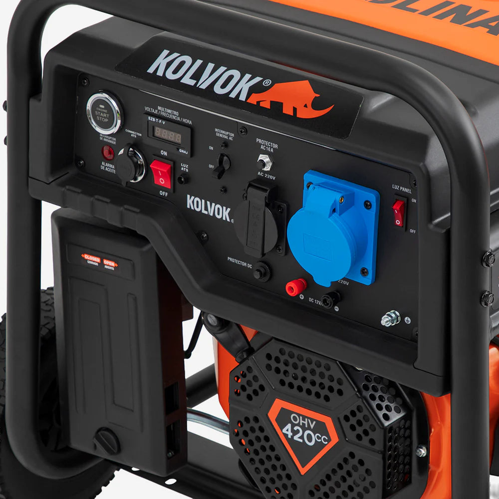 Generador Gasolina Monofásico Kolvok GO70GTA 6.5kVA c/ Salida ATS