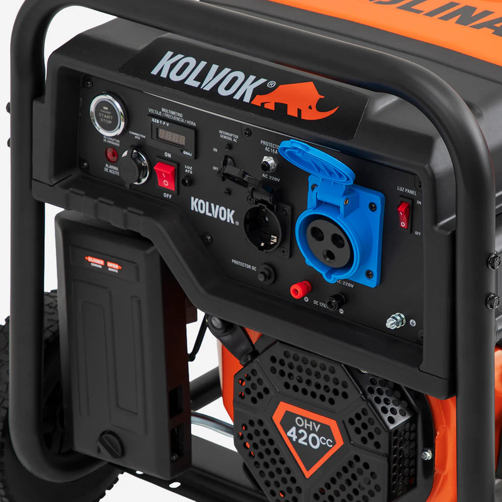 Generador Gasolina Monofásico Kolvok GO70GTA 6.5kVA c/ Salida ATS