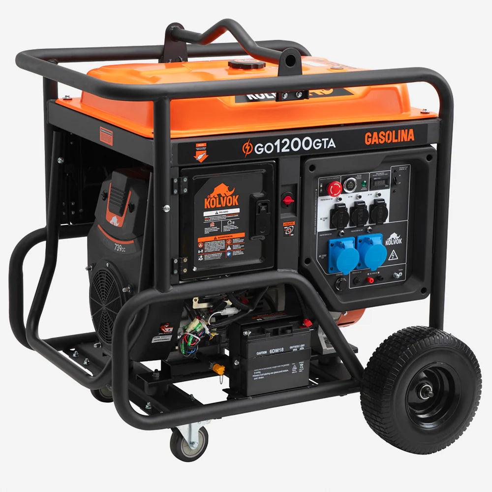 Generador Gasolina Monofásico Kolvok GO1200GTA 12kVA c/ Salida ATS