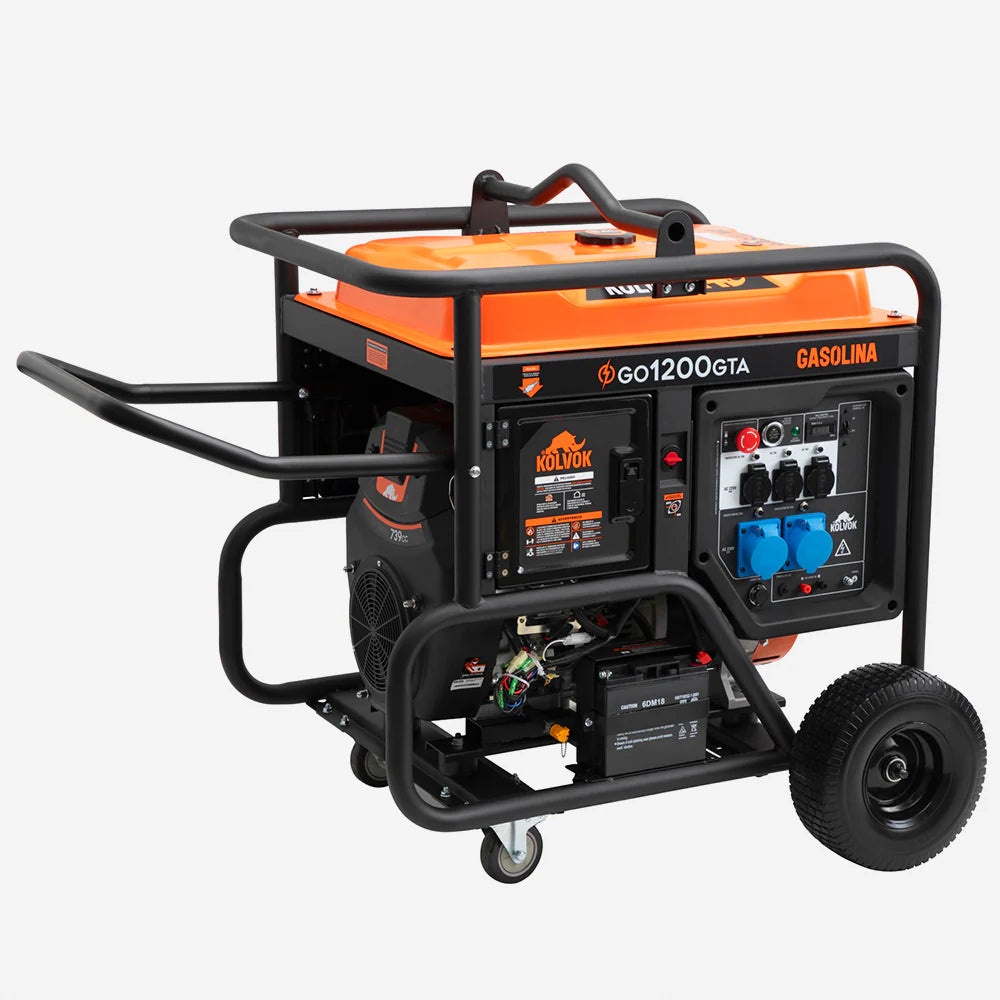 Generador Gasolina Monofásico Kolvok GO1200GTA 12kVA c/ Salida ATS