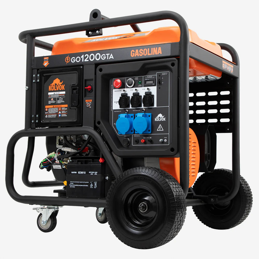 Generador Gasolina Monofásico Kolvok GO1200GTA 12kVA c/ Salida ATS