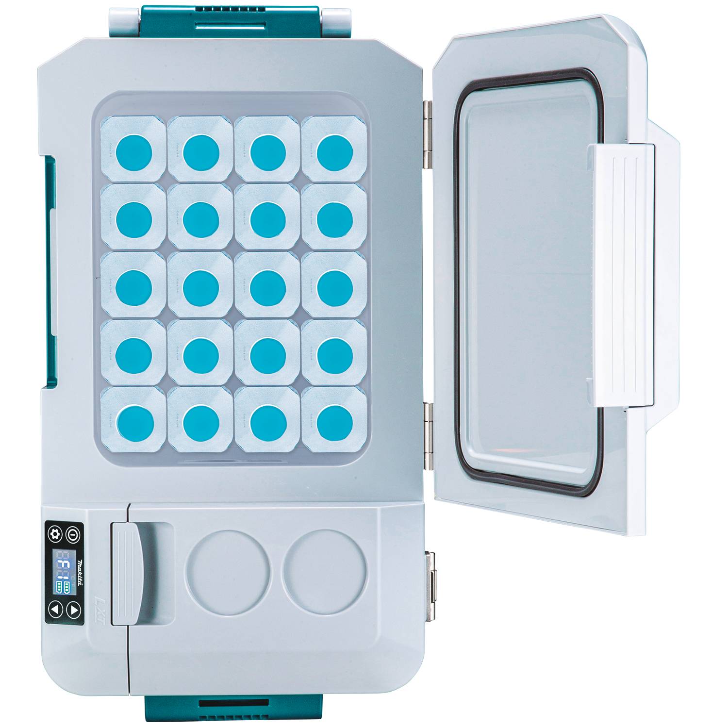 Combo Cooler Inal. DCW180 + Lampara-Radio Inal. DMR057 + 2 Baterías 18V + Cargador Rápido Baterías MAKITA