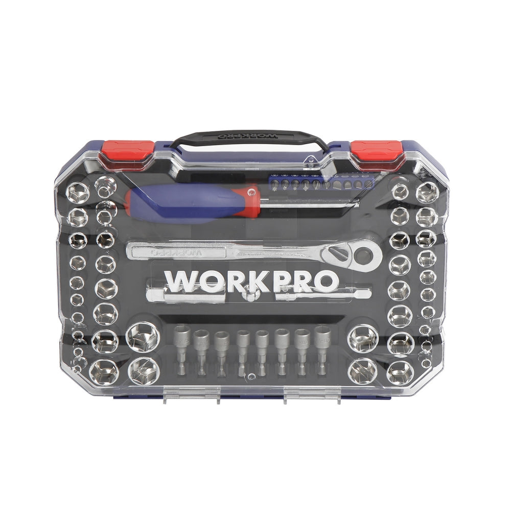 Juego de Dado 1/4'; y 3/8'; de 63 Piezas WORKPRO