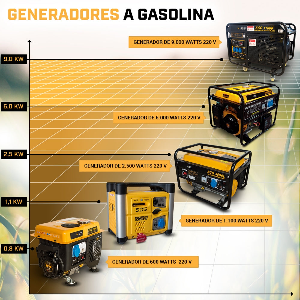 Generador Bencinero 11 KW 220V SGG11000 SDS POWER