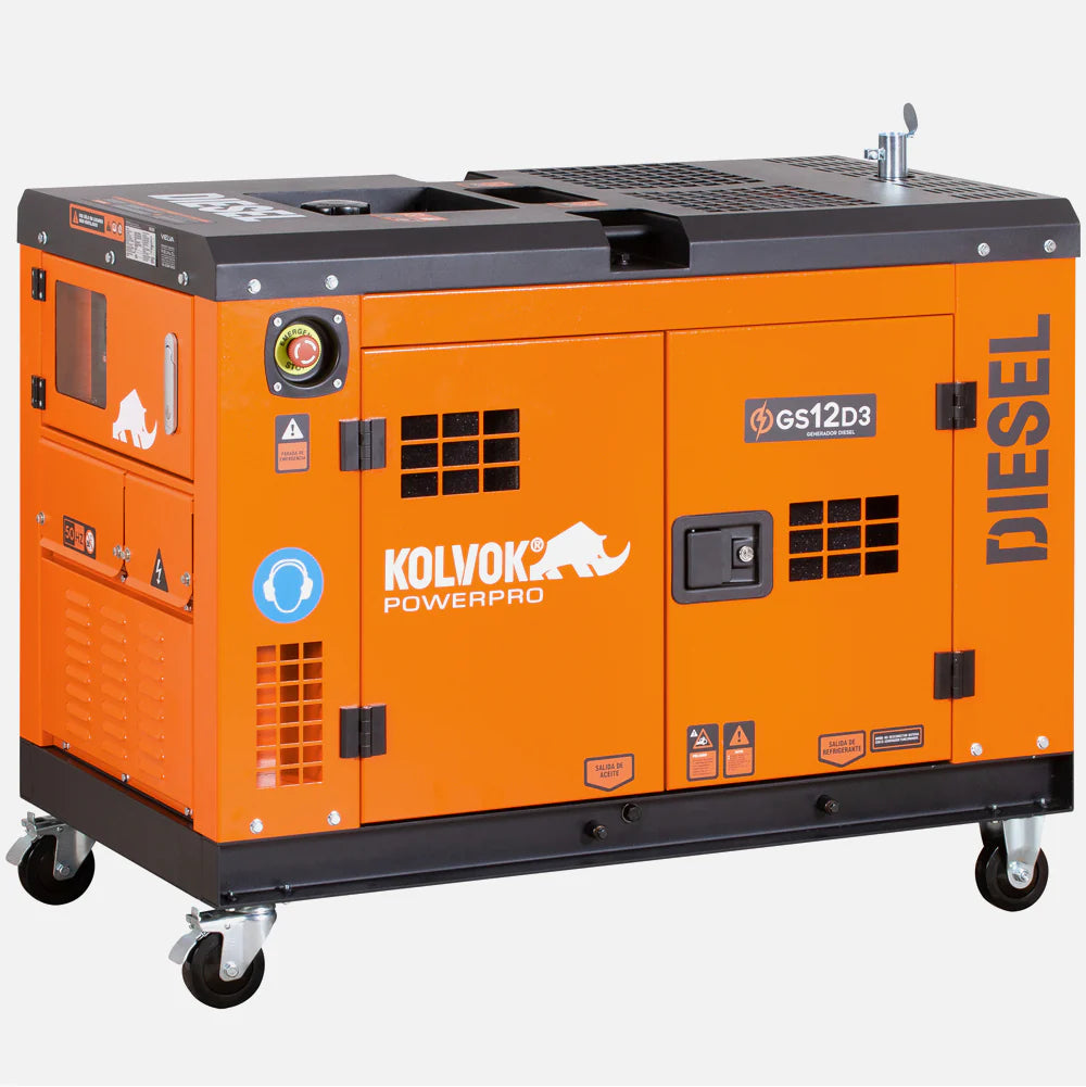 Generador Diésel Trifásico Kolvok GS12D3 12kVA Insonorizado c/ Salida ATS