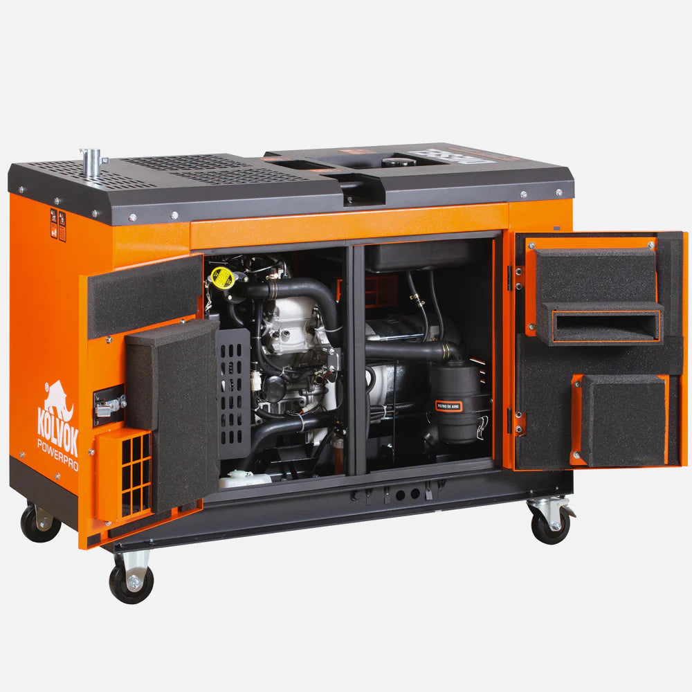 Generador Diésel Trifásico Kolvok GS12D3 12kVA Insonorizado c/ Salida ATS