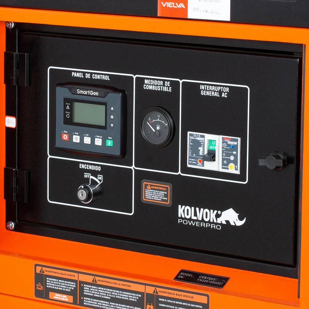 Generador Diésel Trifásico Kolvok GSS18D3 18kVA Insonorizado c/ Salida ATS