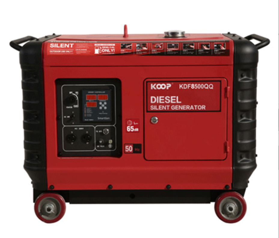 Generador Diésel Monofásico KOOP KDF8500QQ 8kVA Súper Silencioso c/ATS