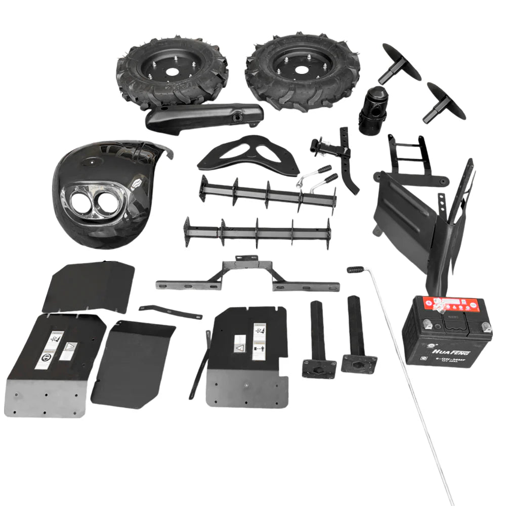 Motocultivador Diésel TEHTOOLS 10 HP – Partida Eléctrica, 3 Marchas, Arado y Cultivador