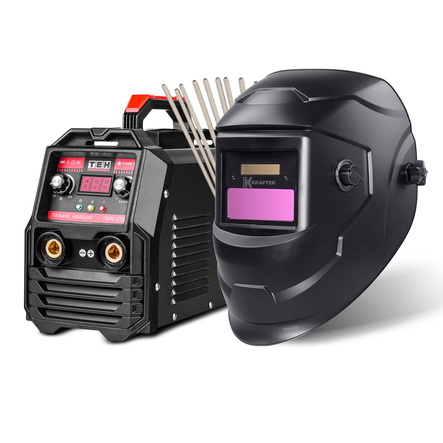 Pack Soldadora Inverter Tehtools 140 Amp + Máscara Fotosensible + Electrodos