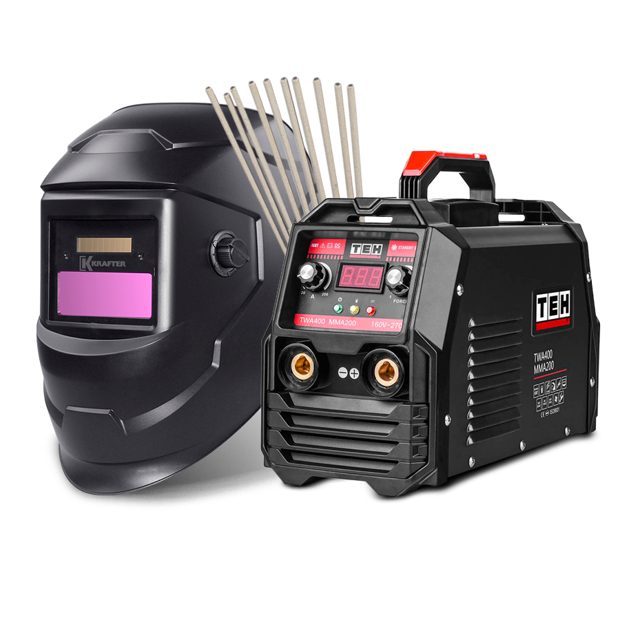 Pack Soldadora Inverter Tehtools 160 AMP + Máscara Fotosensible + Electrodos