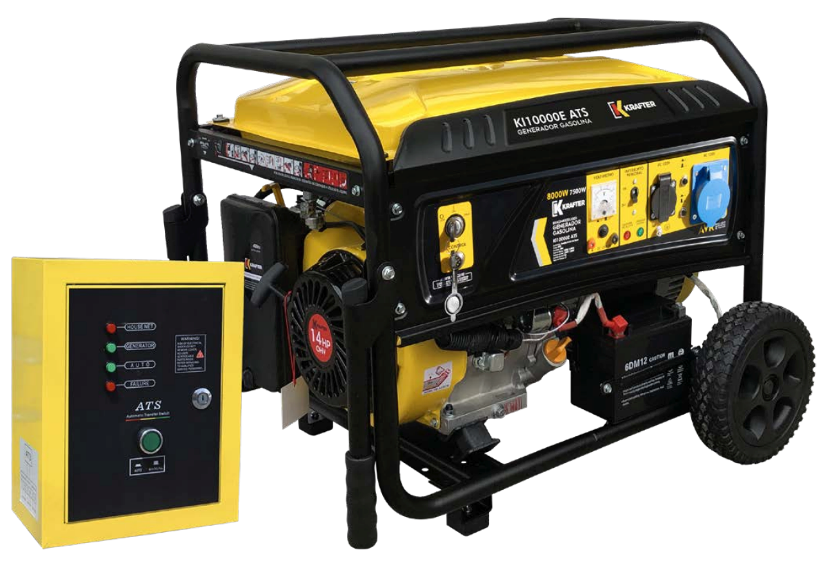 Generador a Gasolina Krafter KI10000E para conectar ATS 7,5 KVA KRAFTER