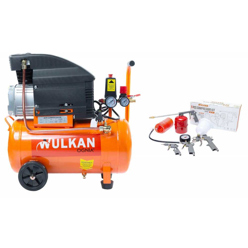 Compresor 25LT 2HP + Kit Compresor WULKAN