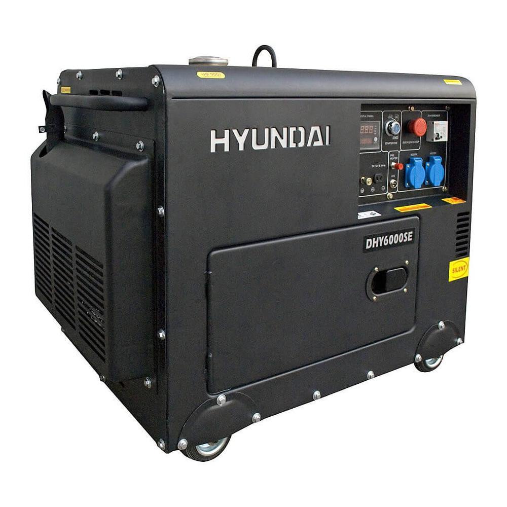 Generador Electrico Diesel 6300W Monofasico Cerrado Partida Electrica HYUNDAI