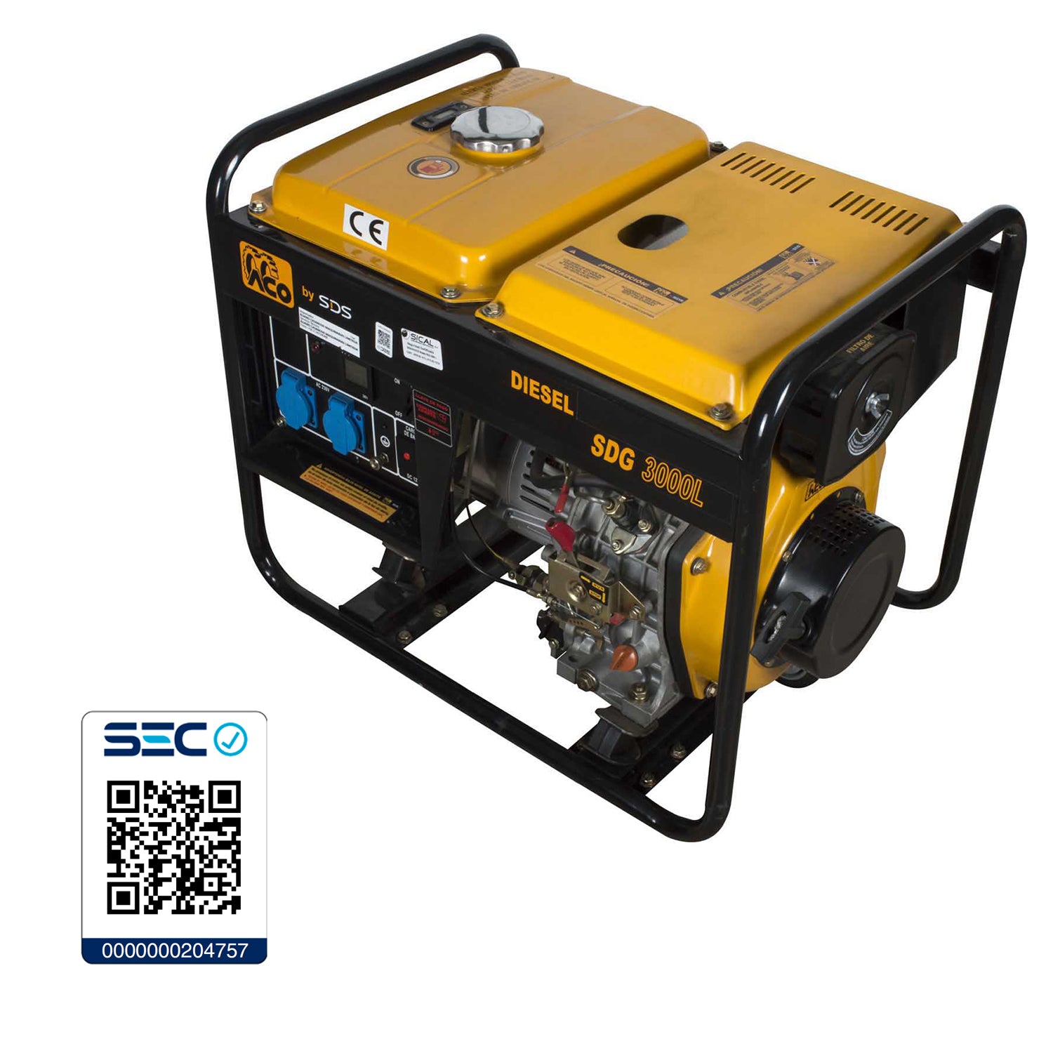 Generador Diesel 2,8 KW 220 V SDG3000L SDS POWER