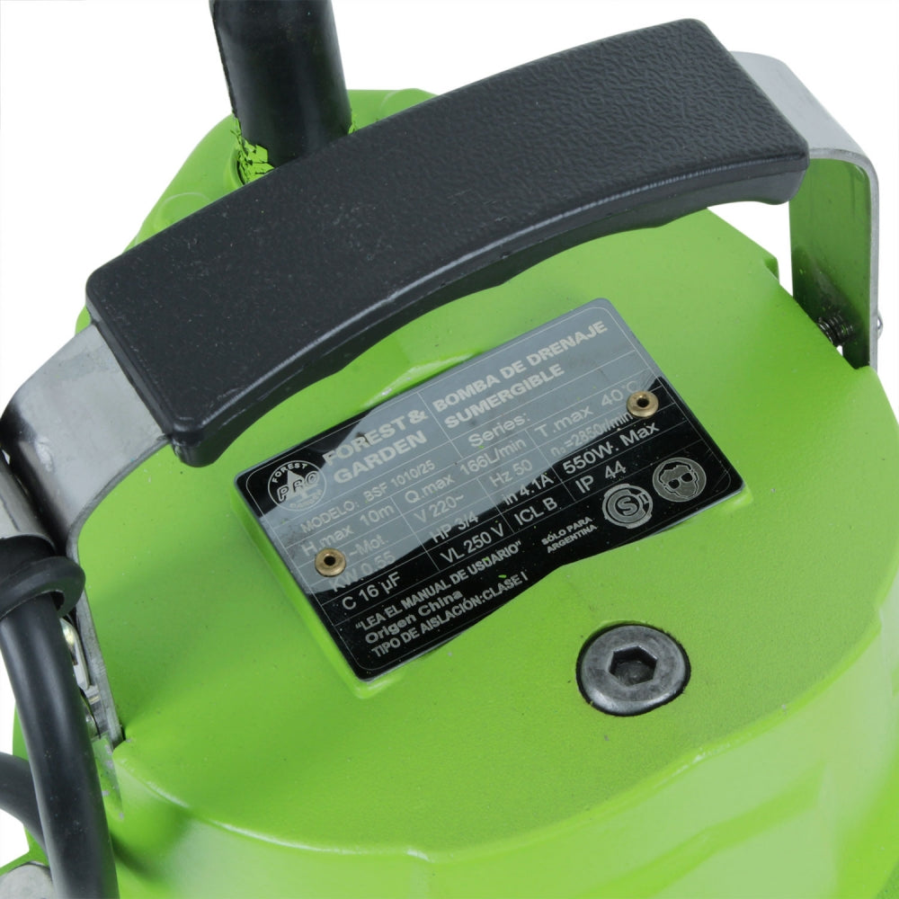 Bomba Sumergible De Drenaje 1'; 3/4hp 166L/min BSF