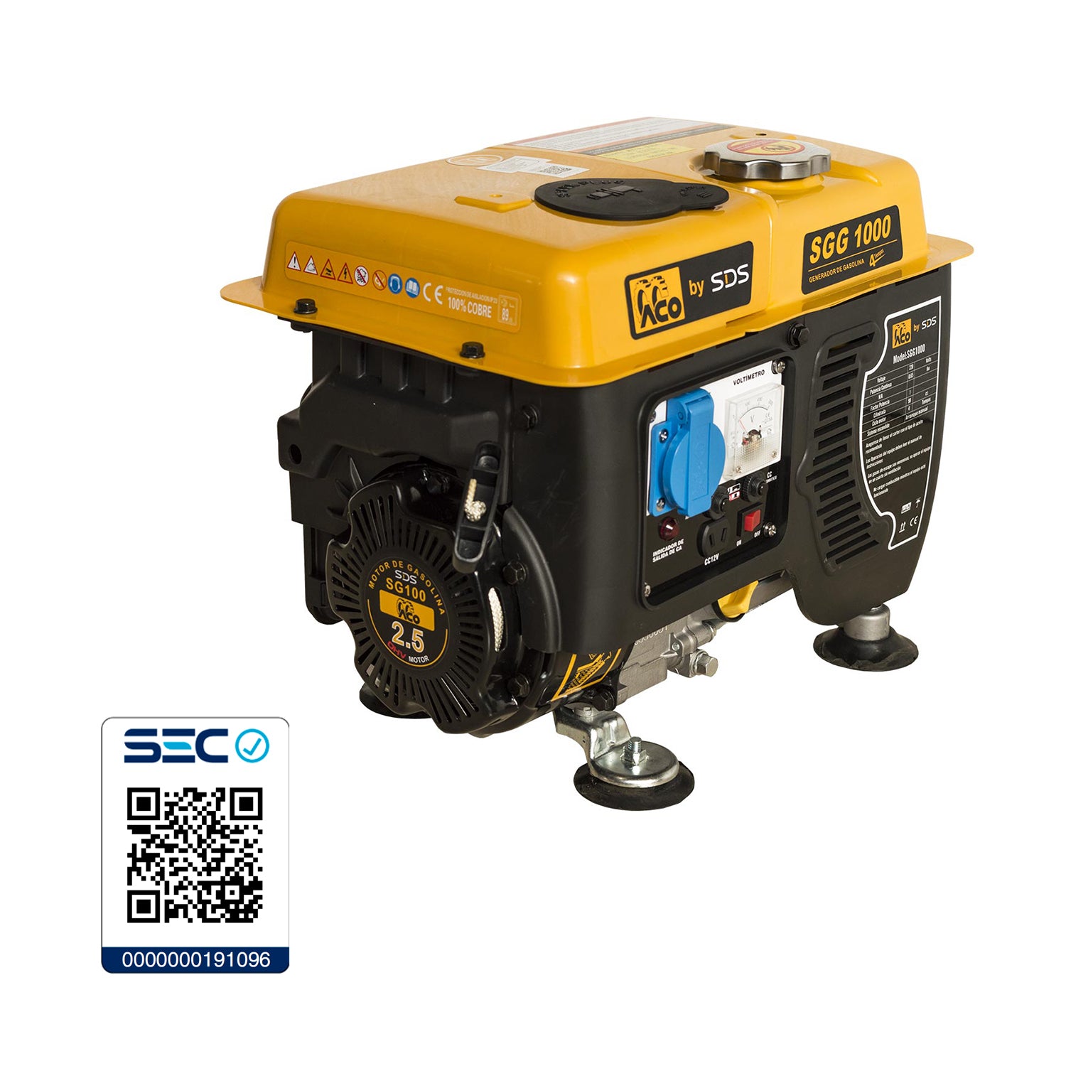 Generador Bencina 0,8 KW 220V 4T SGG1000 SDS POWER