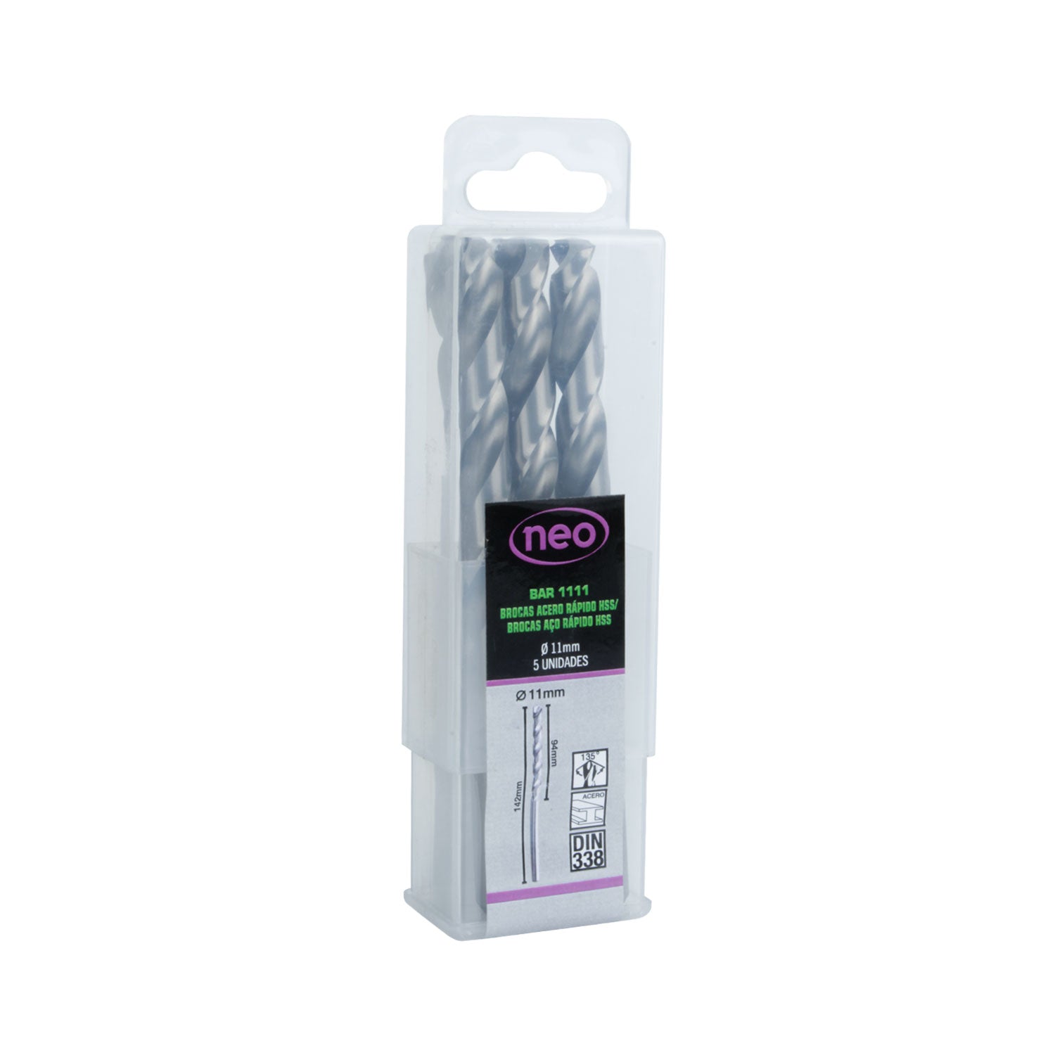 SET BROCAS HSS 11 x 142 mm x 5 unid BAR 1111