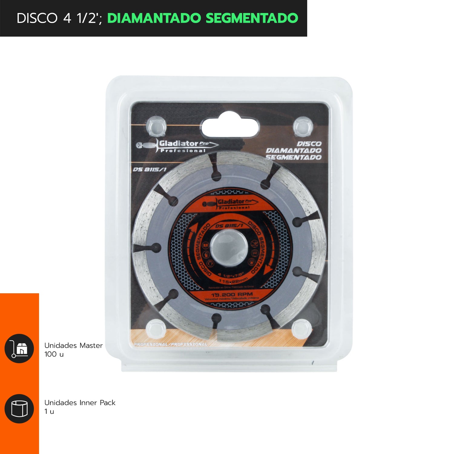 DISCO 4 1/2&#39;; DIAMANTADO SEGMENTADO DS8115/1