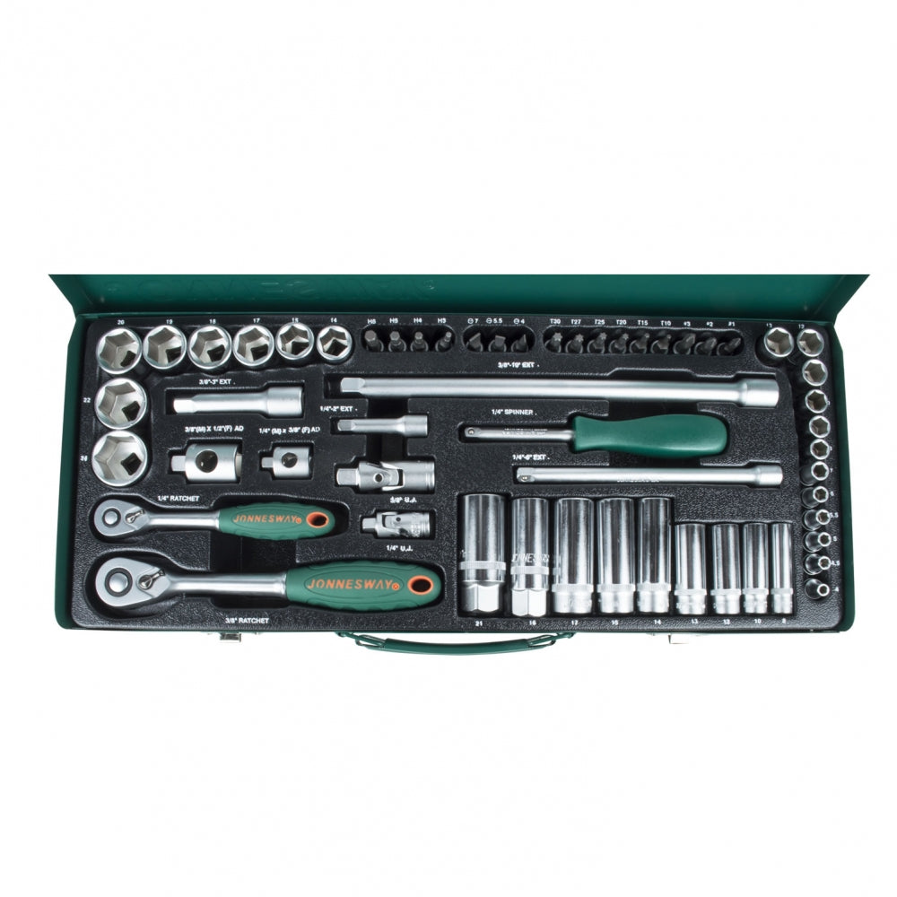 JUEGO de DADOS COMBINADOS 1/4&#39;;-3/8&#39;; 57 pcs S04H3