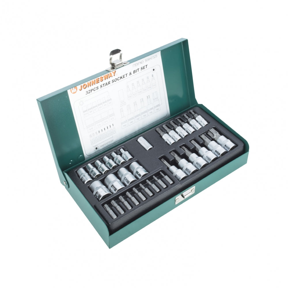 JUEGO de DADOS Y PUNTAS TORX 32 piezas S06H232S