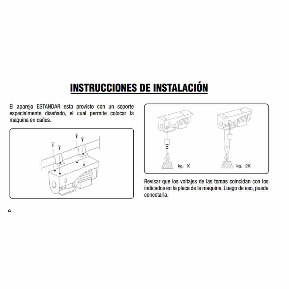 TECLE ELECTRICO 1000kg 1800w Alzada 6-12mts AP810
