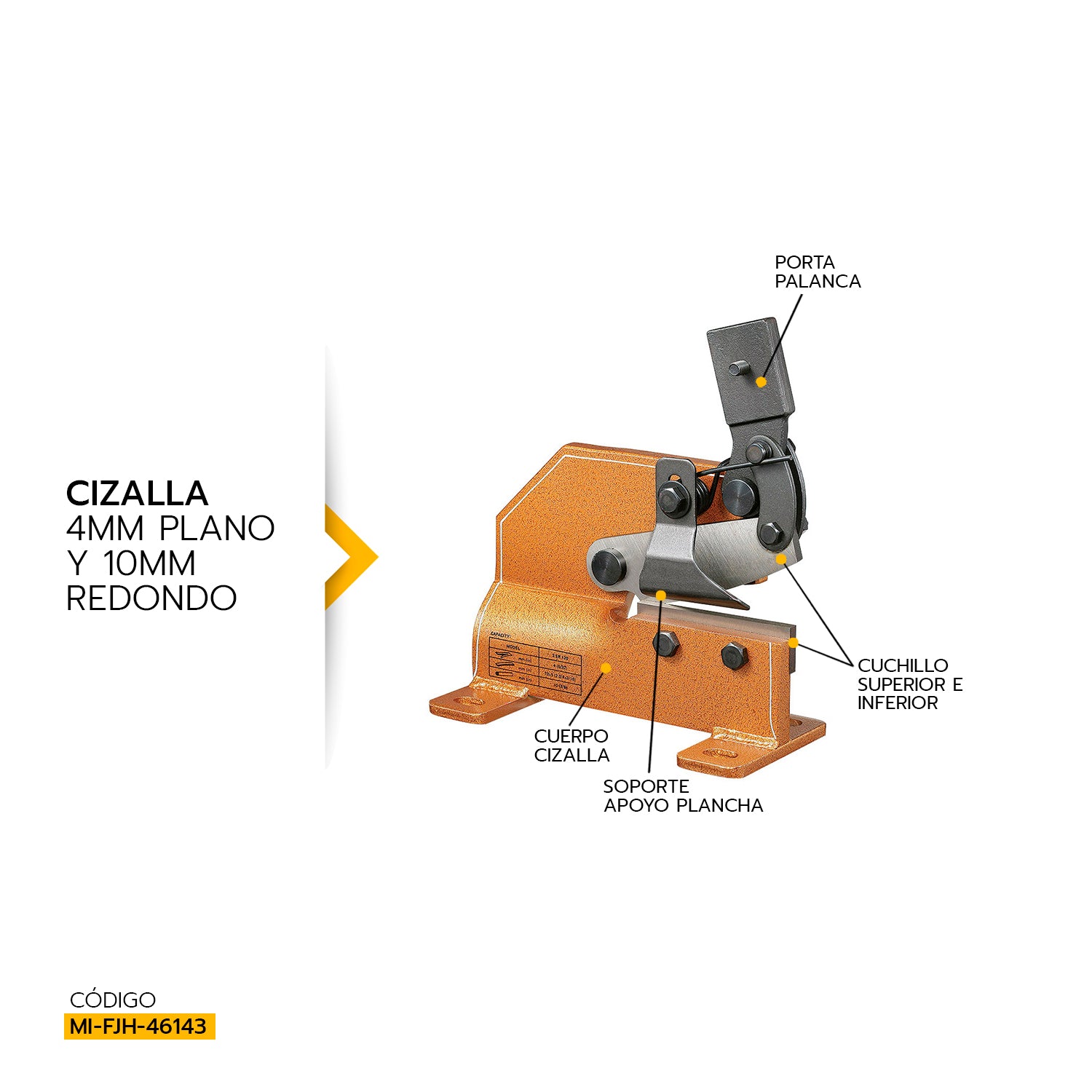 CIZALLA 4mm Plano y 10mm Redondo 3SR120