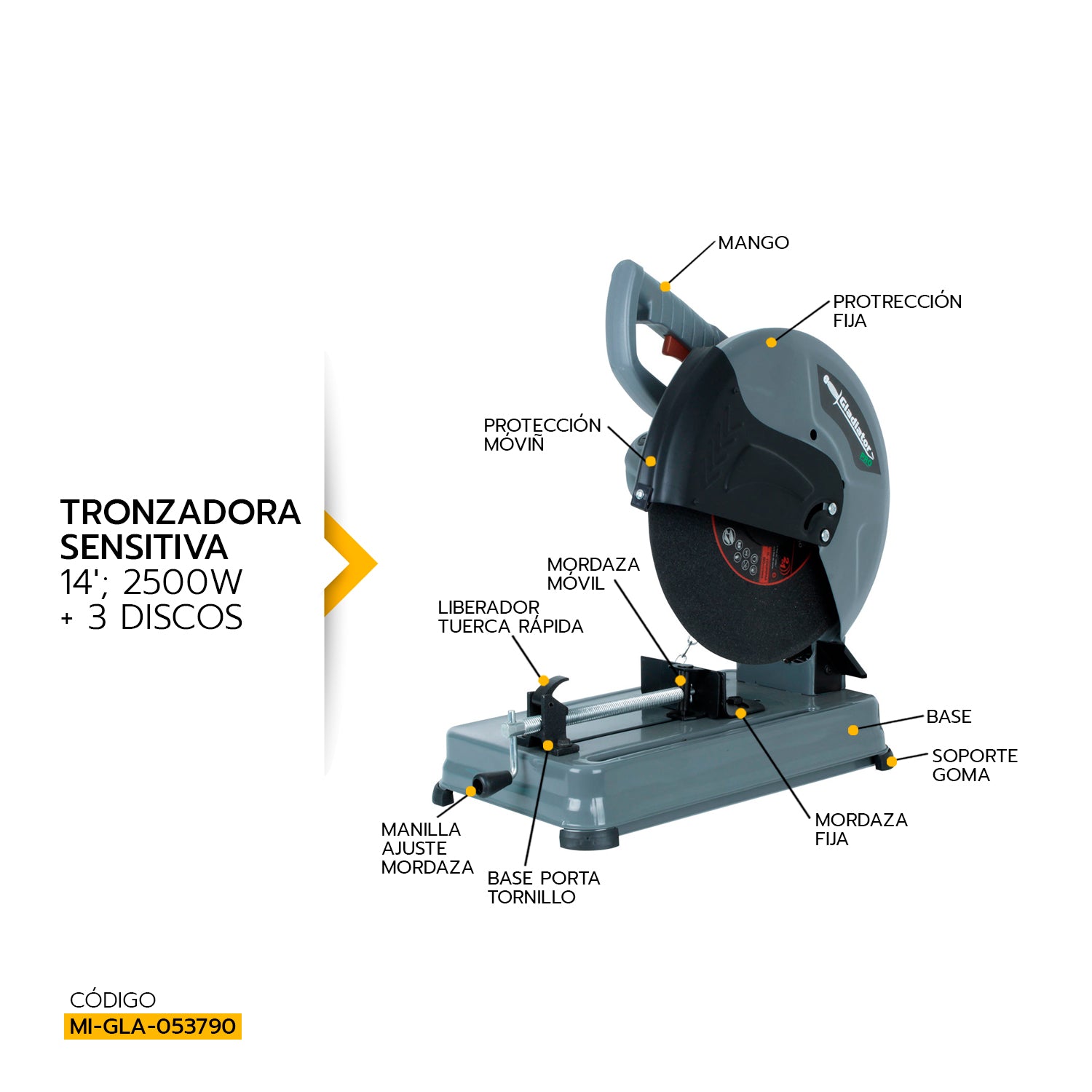 TRONZADORA SENSITIVA 14&#39;; 2500W + 3 discos CS814/4