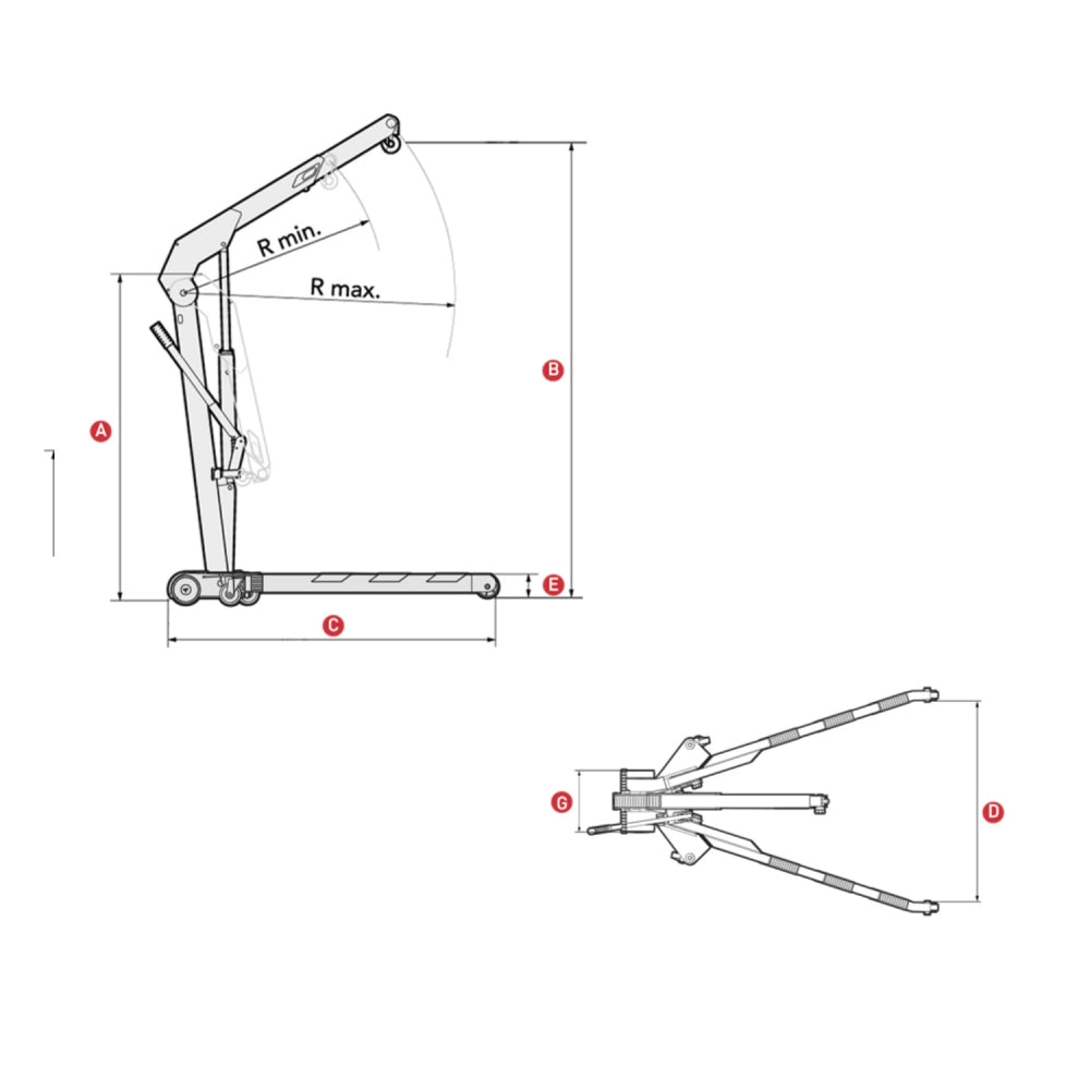 TECLE GRUA PLUMA PLEGABLE 1000 kg CRV10