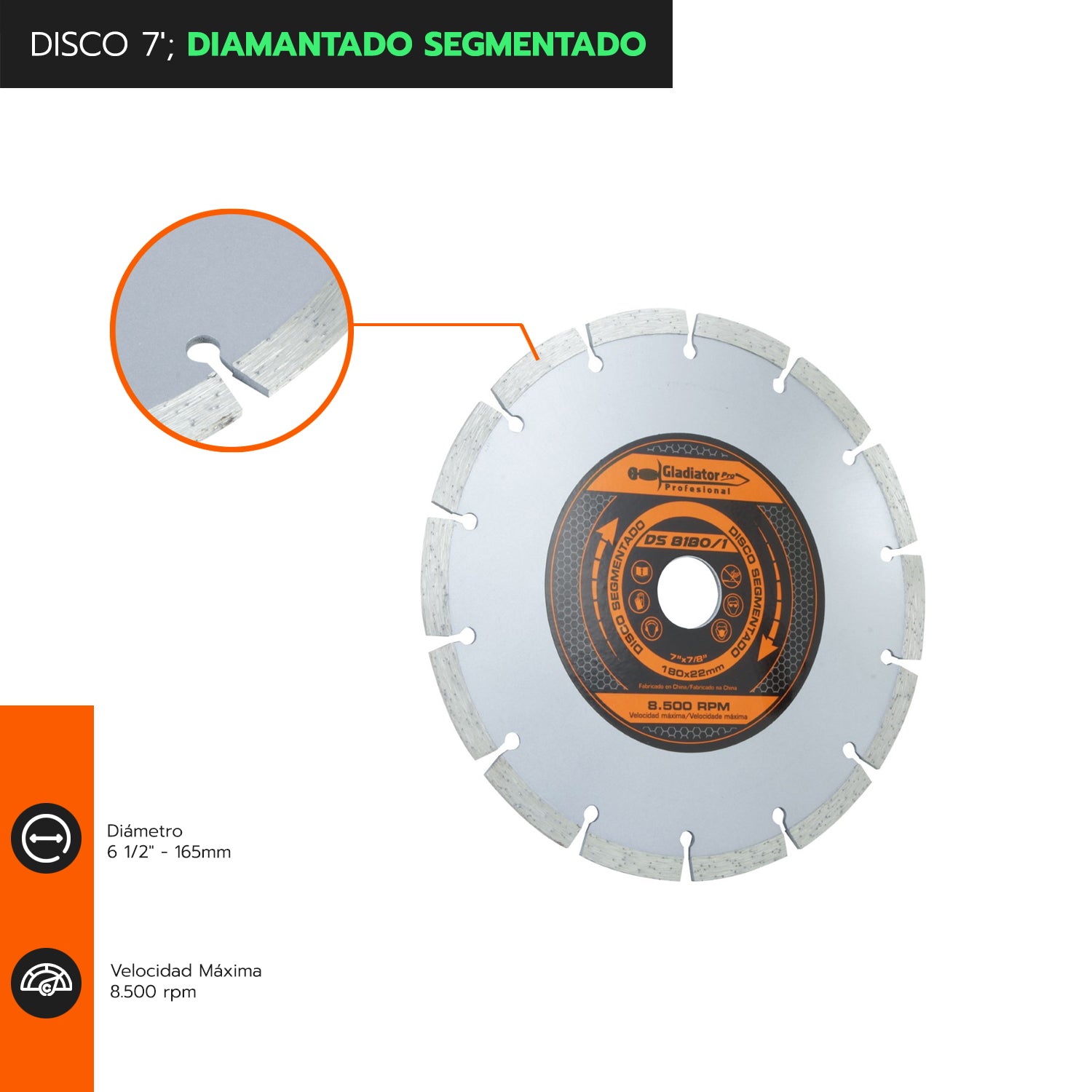 DISCO 7&#39;; DIAMANTADO SEGMENTADO DS8180/1