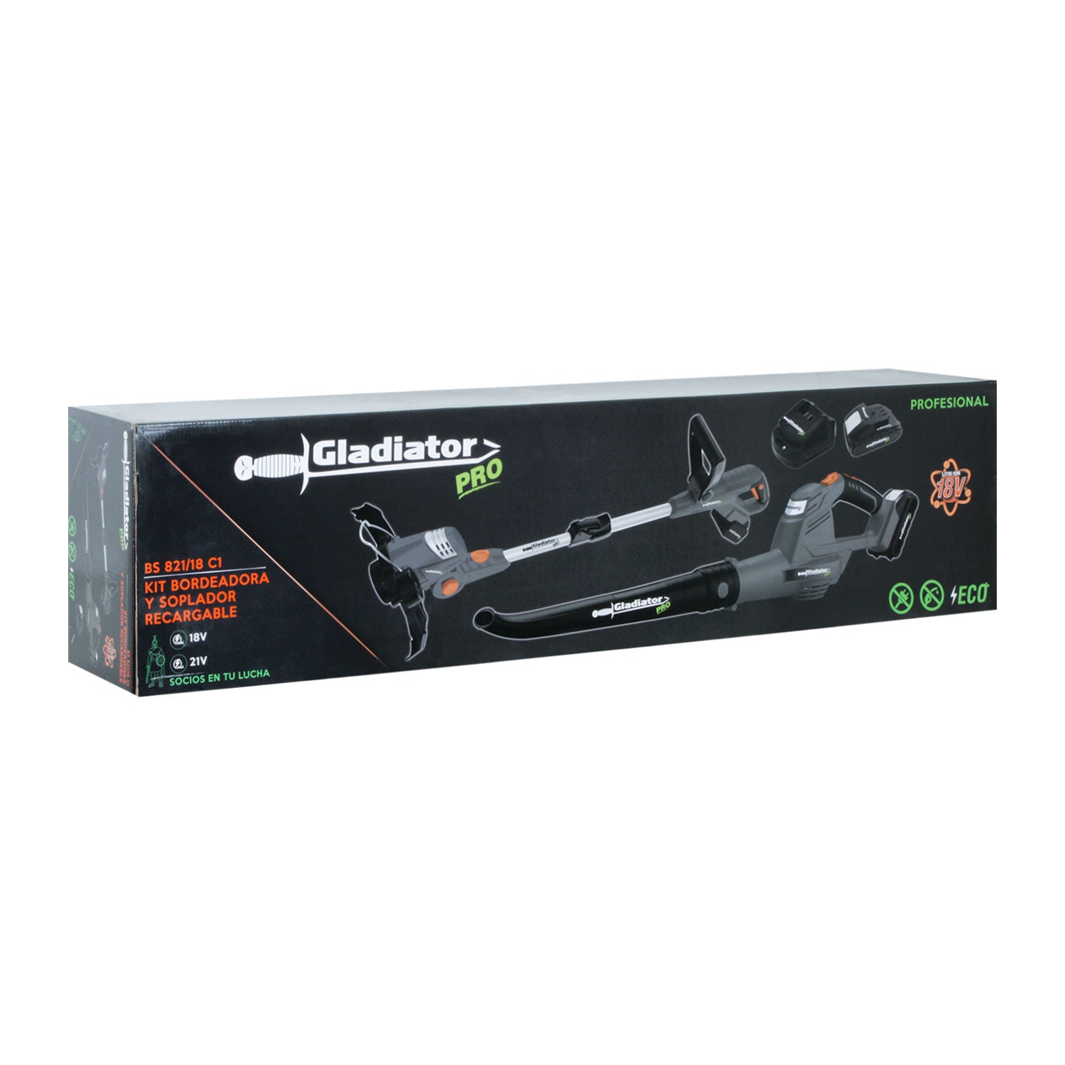 KIT ORILLADORA Y SOPLADOR INALAMBRICA 18v 1BAT