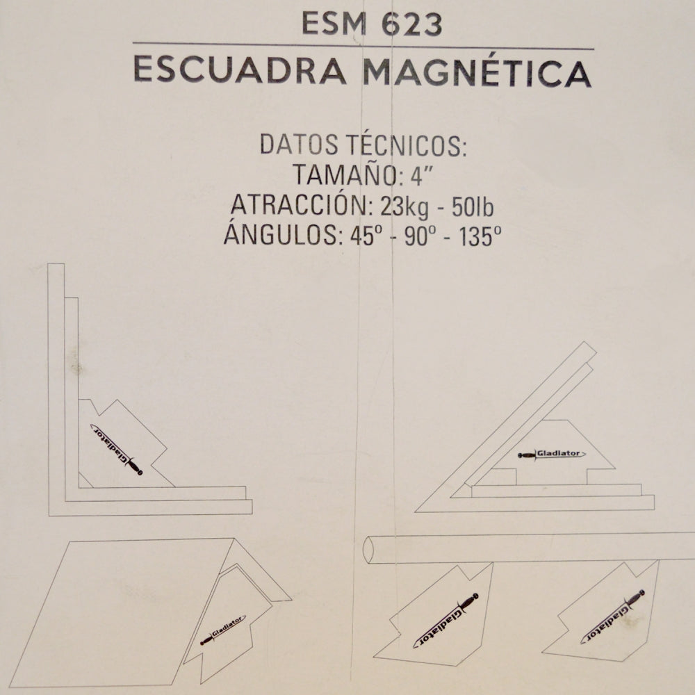 ESCUADRA MAGNETICA 4&#39;; 50 LBS ESM623