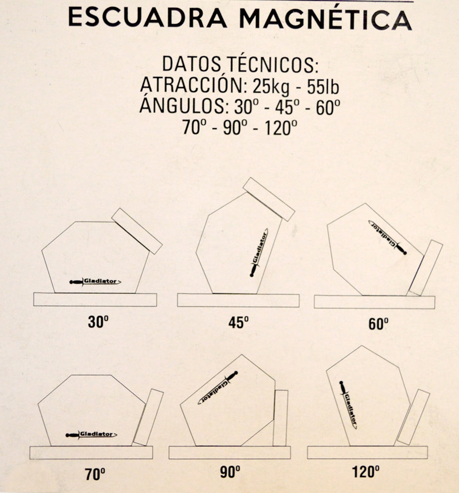ESCUADRA MAGNETICA 6 ANGULOS 55 LBS ESQ625