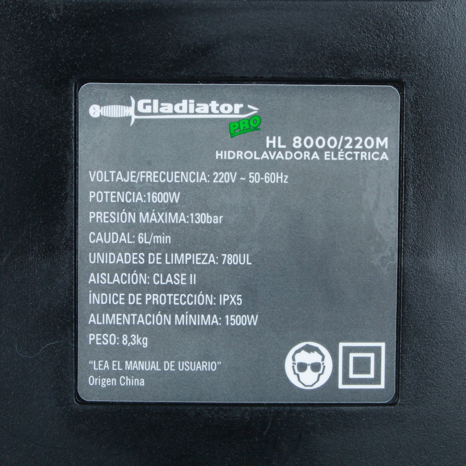 Hidrolavadora 130 Bar 1600W HL 8000/220 GLADIATOR