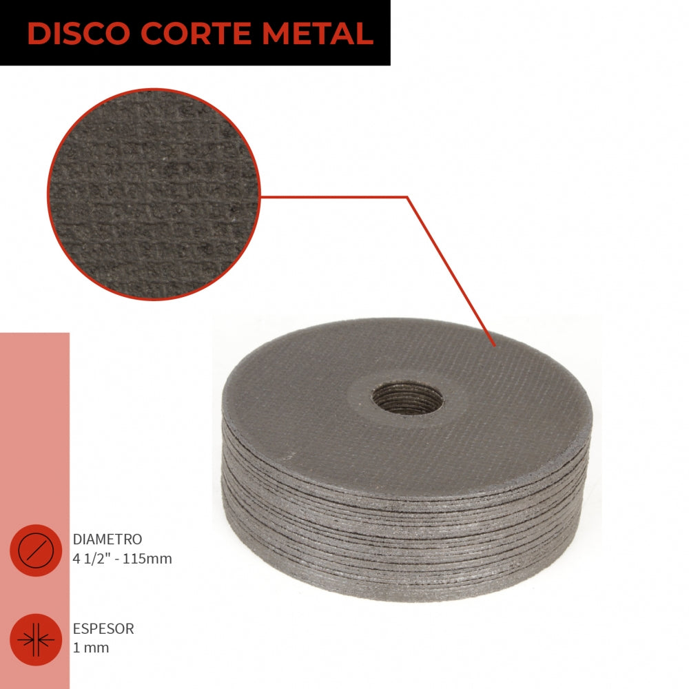 DISCO CORTE 4 1/2&#39;; X 1,0mm METAL/INOX DAC 811510