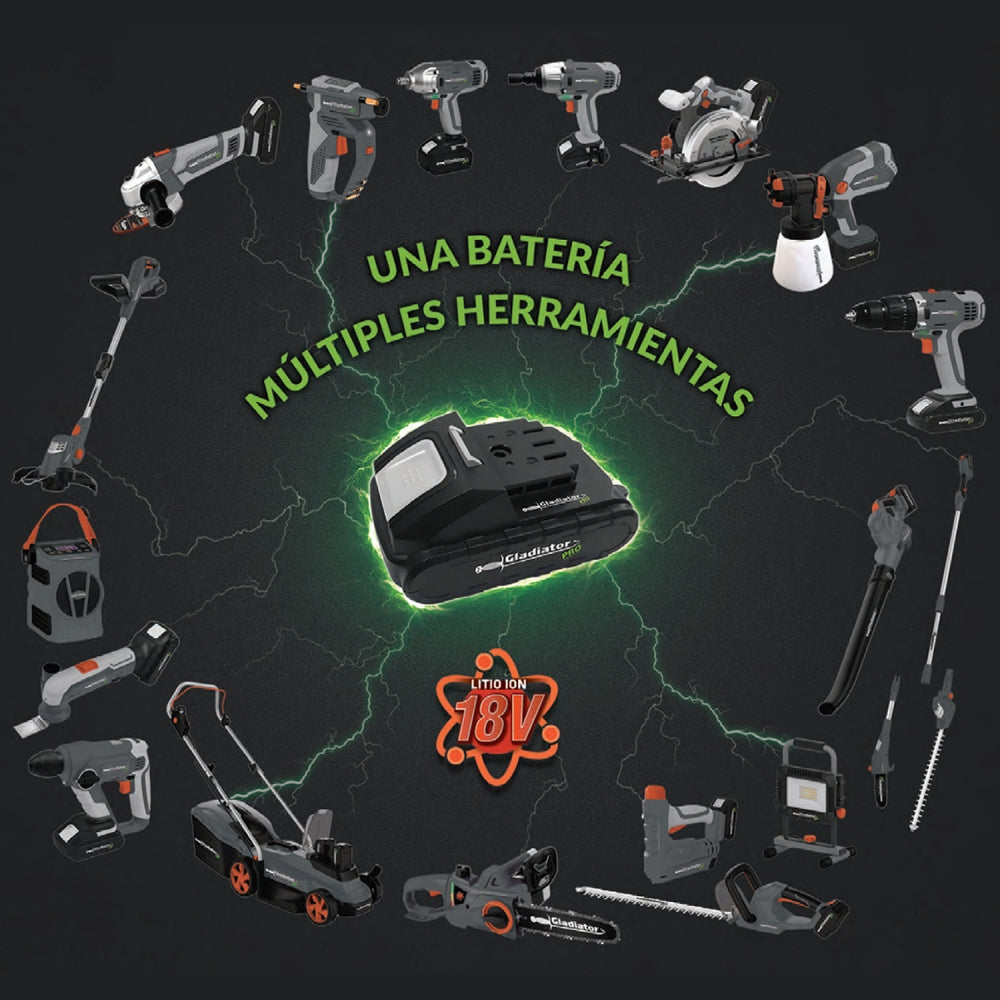 Aspiradora Inalámbrica 18V 20Ltrs + 1 Batería 4 AH + Cargador GLADIATOR