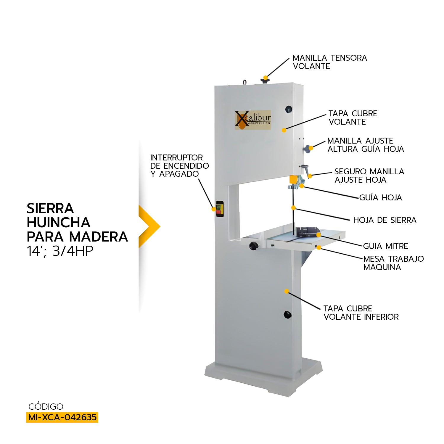 SIERRA HUINCHA PARA MADERA 18&#39;; 1.5hp 220v 8700101