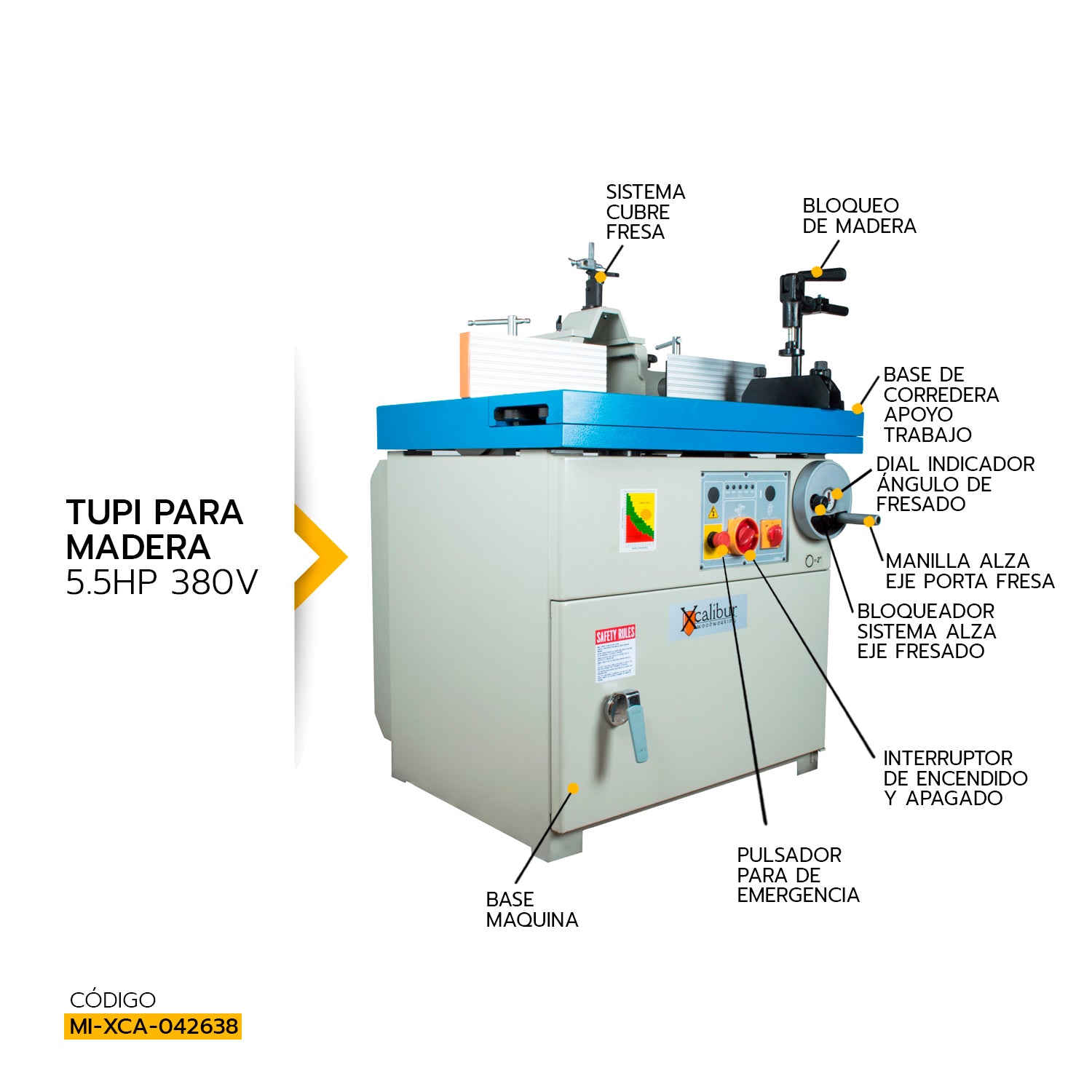 TUPI PARA MADERA 5.5hp 380v 9290404
