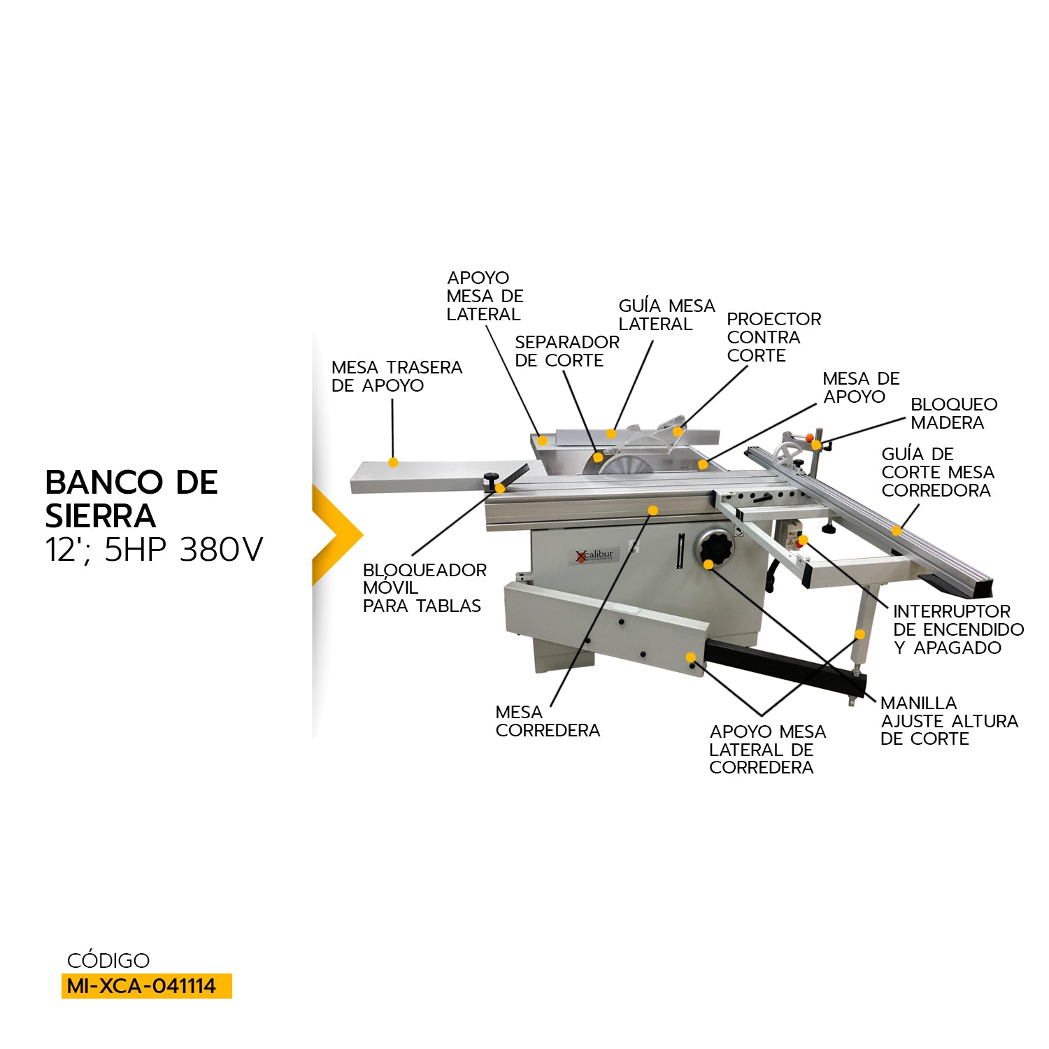 BANCO de SIERRA 12&#39;; 5hp 380v 9371901